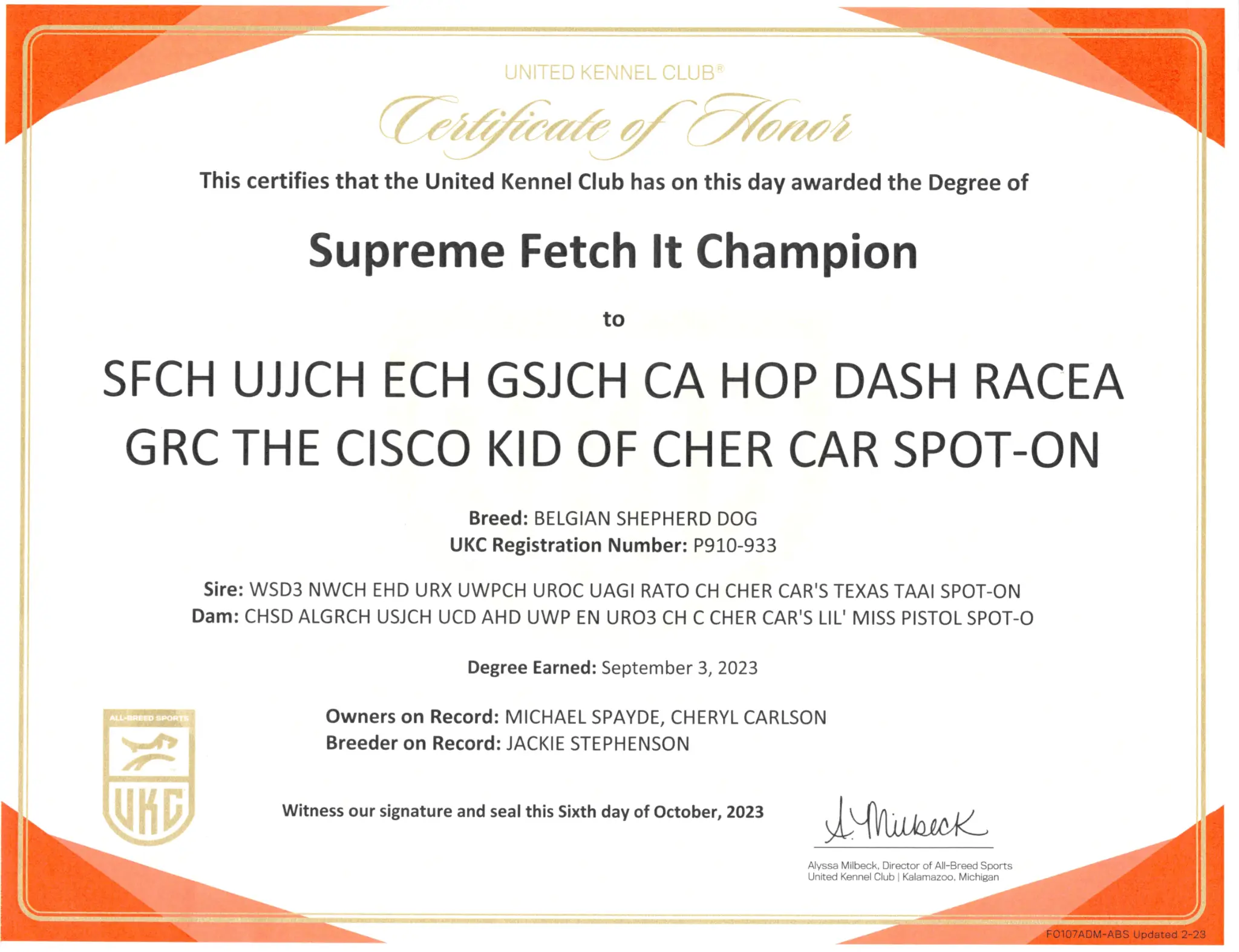 Supreme Fetch Champion (SFCH)